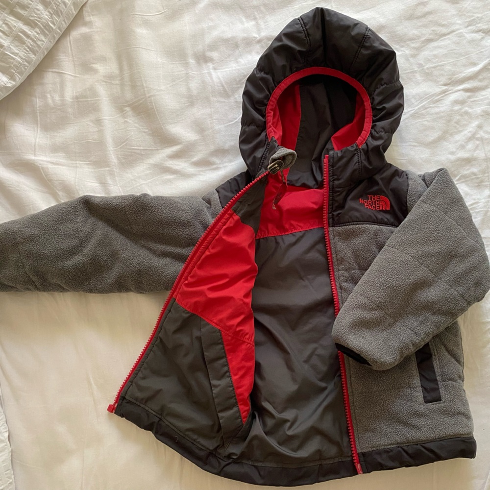 The North Face Kids REVERSIBLE Gray and Red Jacket